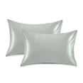 thumbnail image 2 of Dailycode Satin Pillow Case Standard Silk Pillow Cover for Hair and Skin Envelope Closure Grayish Green 20"x26", 2 of 9