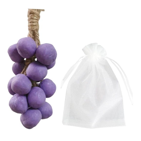 Jabón de uva en una cuerda, regalo de cumpleaños, jabones de baño para amigos, hijas, mujeres y hombres. Morado 20 piezas
