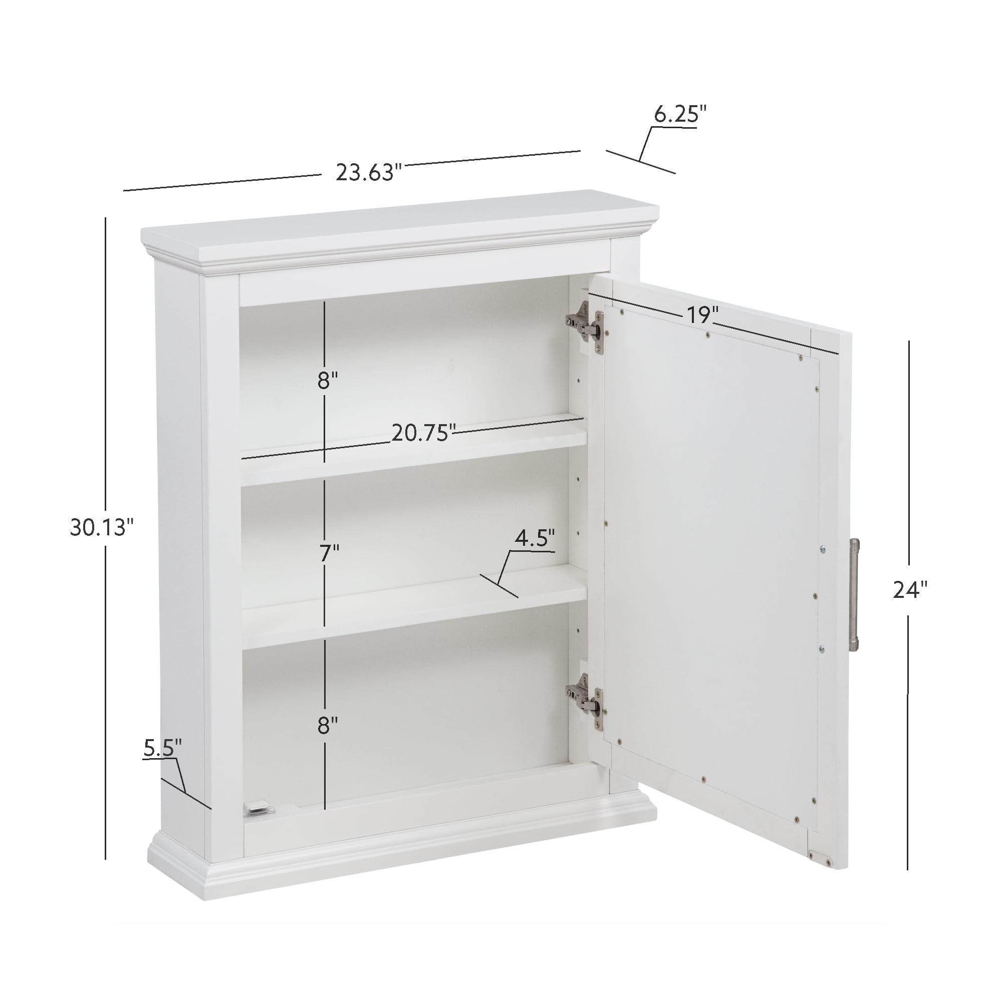 Linon Serenity Bathroom Medicine Cabinet, White