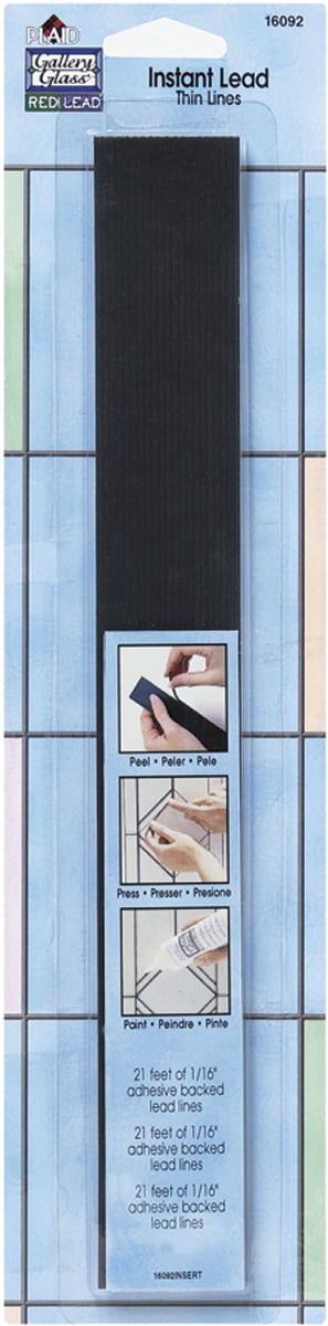 Plaid:Craft Gallery Glass Instant Lead Lines 12 Black 1//16 Thick 21//Packaging