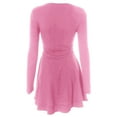 thumbnail image 6 of Women's Square Neck Ruffle Hem Mini Dress - Long Sleeve Ruched Waist Corset, Party & Clubwear, 6 of 6