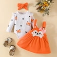 thumbnail image 2 of CAUYDY 0 3 6 9 Months 1T 2T Baby Girl Cute Clothing Set Infant Girls Long Sleeve Bodysuit Newborn Fall Winter Romper Preemie Outfit Sizes 6-9 Months,Orange, 2 of 7