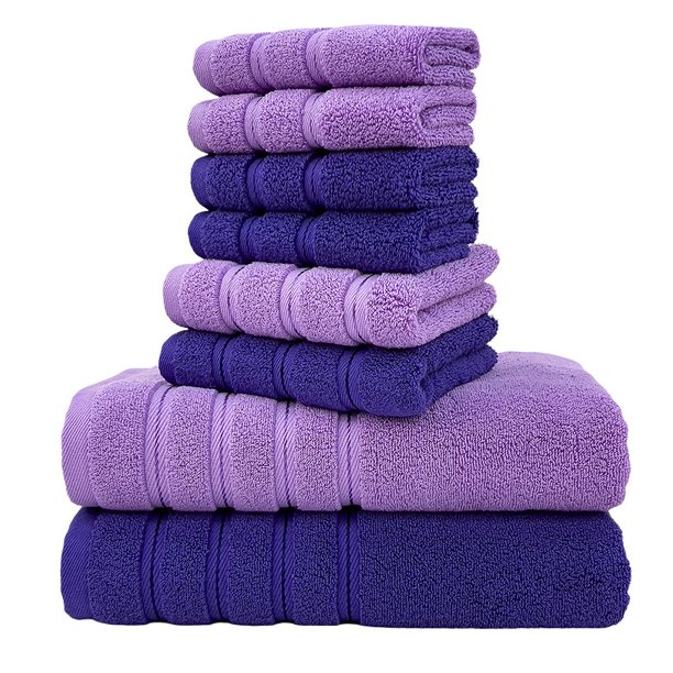 8 Piece Towel Set Turkish Cotton Bathroom Super Absorbent 4 Square Towel 2 Face Towel 2 Bath Towel Set Hotel Beauty Salon Sauna