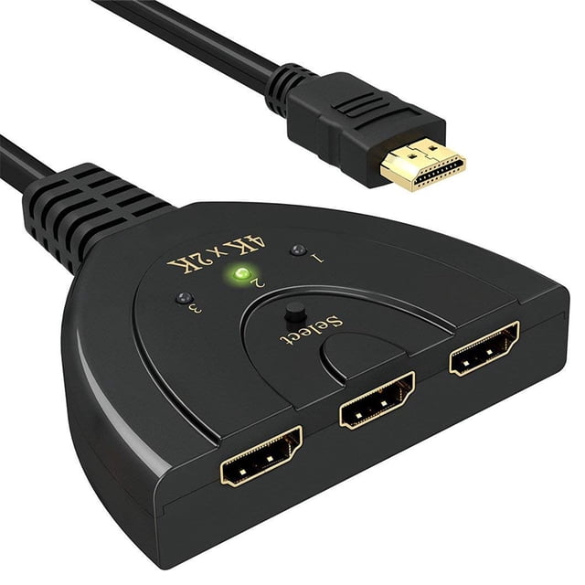 Conmutador de interfaz multimedia de alta definición 3 en 1, divisor, conector chapado en oro, compatible con 3D HD 4K