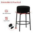 thumbnail image 5 of Ktaxon 26" Backless Bar Stools Set of 4, Modern Swivel Barstools with Footrest, Teddy Fleece Padded Counter Height Barstool Chairs 4 pcs, Black, 5 of 7