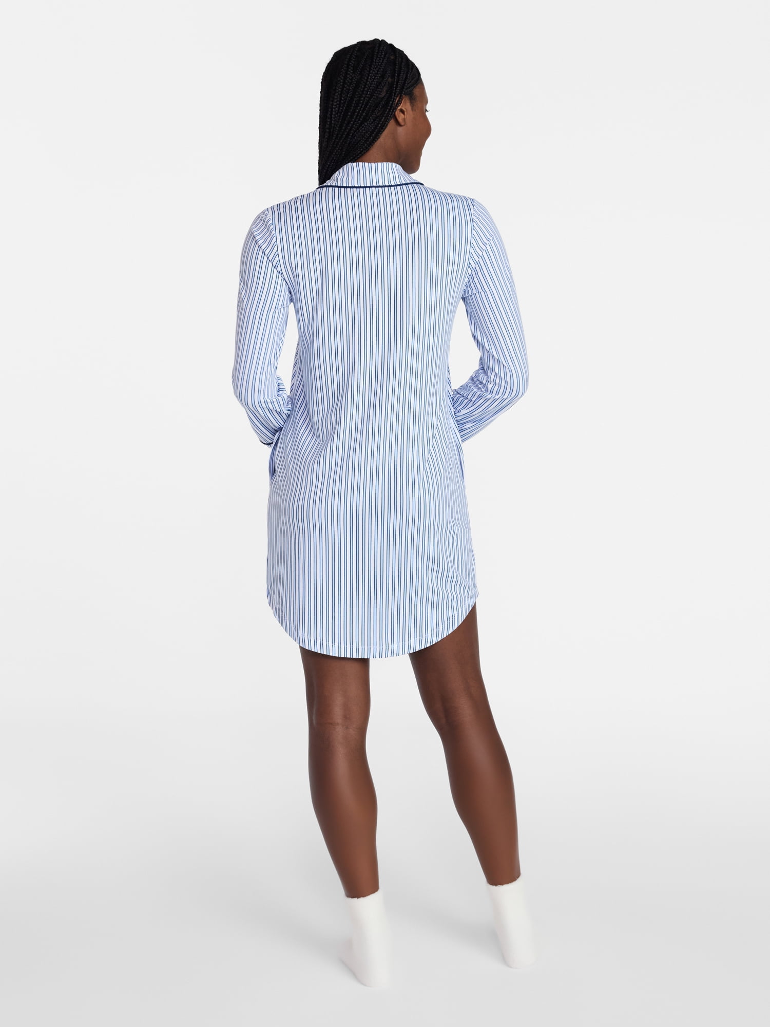 Joyspun Women's Dreamy Soft Collection Long Sleeve Sleepshirt, Sizes S-4X