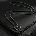 thumbnail image 3 of Ziurtnc Fashion Black Heart Shape Pendant Sweater T-shirt Necklace Hip Hop Style Women Men Couples Romantic Love Long Necklace Jewelry Gift, 3 of 7