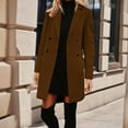 thumbnail image 4 of RYRJJ Womens Long Double Breasted Coats Lapel Collar Peacoat Fall Winter Slim Fit Jackets Trench Coat Outwear with Pockets(Brown,S), 4 of 9