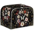 thumbnail image 2 of Lotusorchid Butterfly Bread Maker Cover 4 Slice, Toaster Dust Cover, Decorative Washable Toaster Machine Cover, Appliance Covers Bread Maker for Kitchen Accessories, Black, P58-1-172, 2 of 8