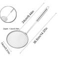 thumbnail image 2 of Stainless Steel Fat Skimmer Spoon Multi-Functional Fine Mesh Hot Pot Grease Strainer with Heat-Resistant Handle for Frying, Soup, 13.7 Inch, 2 of 6
