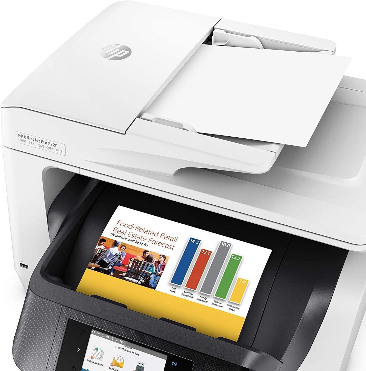 HP OfficeJet Pro 8720 All-in-One Wireless Printer, HP Instant Ink or   Dash replenishment ready - Black (M9L74A)