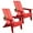 Red, variant on Folding Adirondack Chairs Set of 2 Modern Plastic Chaises with Cup Holder for Outdoor Patio Garden Fire Pit