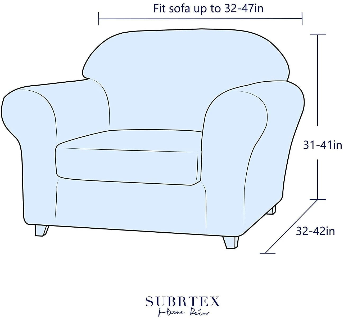 Subrtex Stretch 2-Piece Textured Grid Armchair Slipcover, Sand