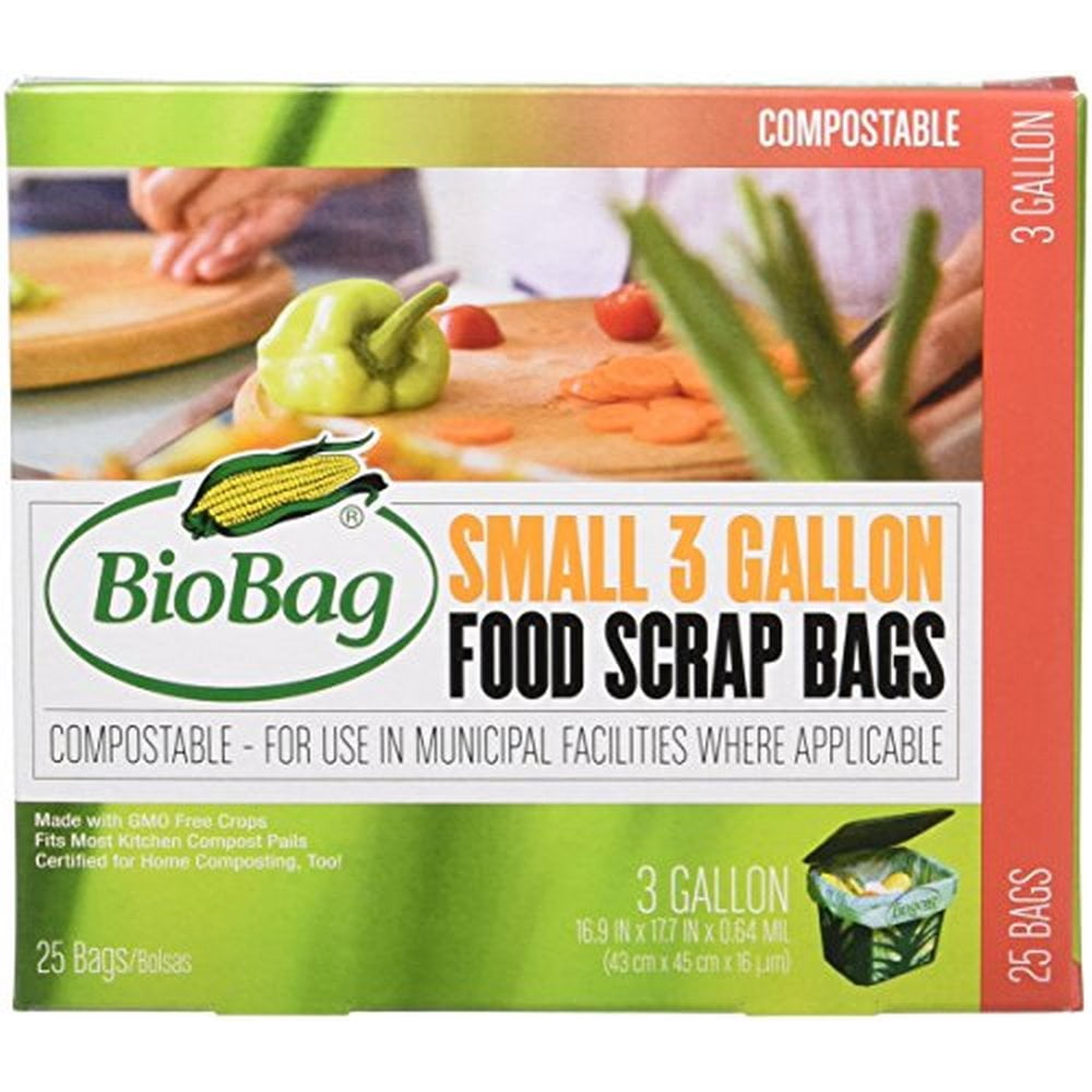 BioBag Food Waste Certified Compostable, 3 Gallon, 25 ct (3 pack