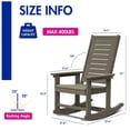 thumbnail image 4 of FODINGHILL Outdoor Rocking Chair,HDPE Oversized Rocking Outdoor Chair,High Back Rocking Patio Chairs for Porch Garden Balcony,Wood, 4 of 10