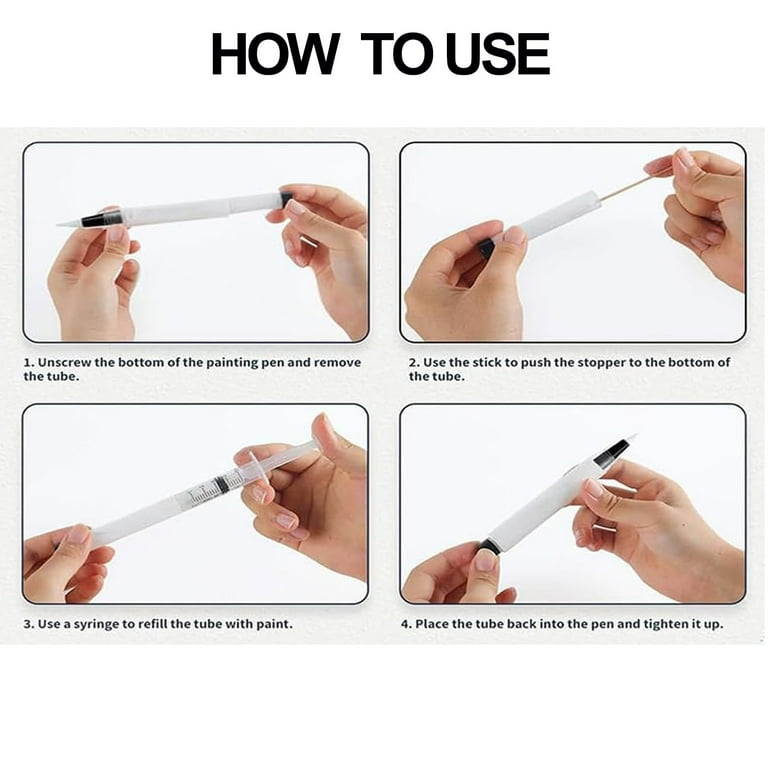 Fillable Touch Up Paint Pen Brush, Pack Refillable Paint Pens