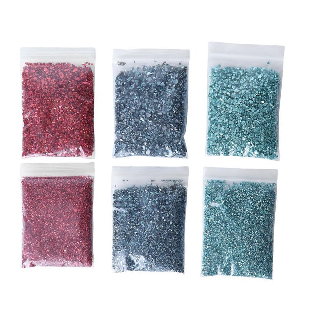 Remplissage de résine DIY, éclats de verre irréguliers, verre concassé, remplissage de moule, paillettes, nail art, artisanat, décoration de vase