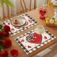 thumbnail image 5 of Horivan 2 Packs Valentine's Day Placemats Romantic Dinner Decor Polyester Fabric Spill Proof Washable Table Mats for Couples Date Night Party Supplies, 5 of 6