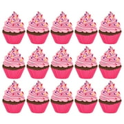 Hello Hobby Wood Cupcake Shapes, 15 Pre-Painted Wooden Cupcakes, 4 in. x 4 in. Each