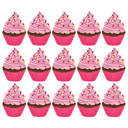 Hello Hobby Wood Cupcake Shapes, 15 Pre-Painted Wooden Cupcakes, 4 in. x 4 in. Each