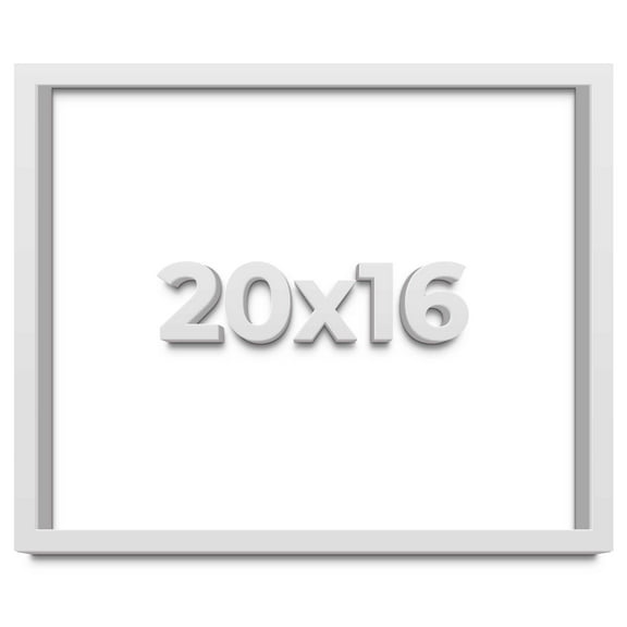 20x16 Shadow Box Frame White | 1 Inches Deep Real Wood Contemporary Shadowbox Display Frame | UV