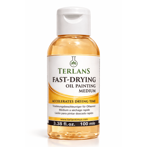 TERLANS Fast Drying Oil Painting Medium, 3.38 fl. oz. (100 ml) Flip-top cap included