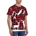 thumbnail image 2 of Bixox Men's Christmas Buffalo Plaid Printed Short Sleeve Skinny Athletic T-Shirt, 2 of 6