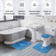thumbnail image 6 of Blue Tie Dye Art Bathroom Rugs Set Abstract Watercolor Dyeing Non Slip Absorbent Soft Bath Mats 3 Piece Set with Bathroom Rug, U-Shaped Floor Mat, Toilet Seat Cover Small Size, 6 of 9