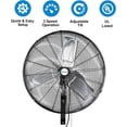 thumbnail image 4 of Achazel 24" Industrial Wall Mount Fan, 3-Speed 6500 CFM High Velocity Oscillating Heavy Duty Air Circulator for Garage Warehouse Shop, UL Listed, 4 of 8