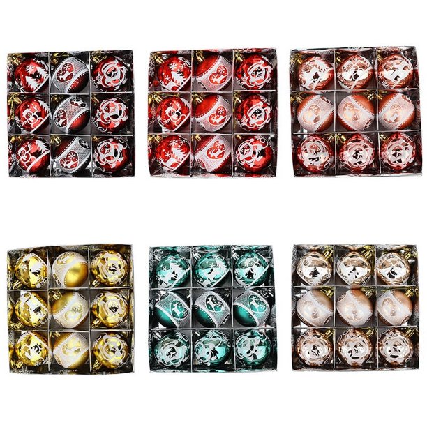Exquisitas bolas de Navidad pintadas Cajas de regalo de Navidad de Año Nuevo Fábrica al por mayor Decoraciones para árboles de Navidad Decoraciones colgantes