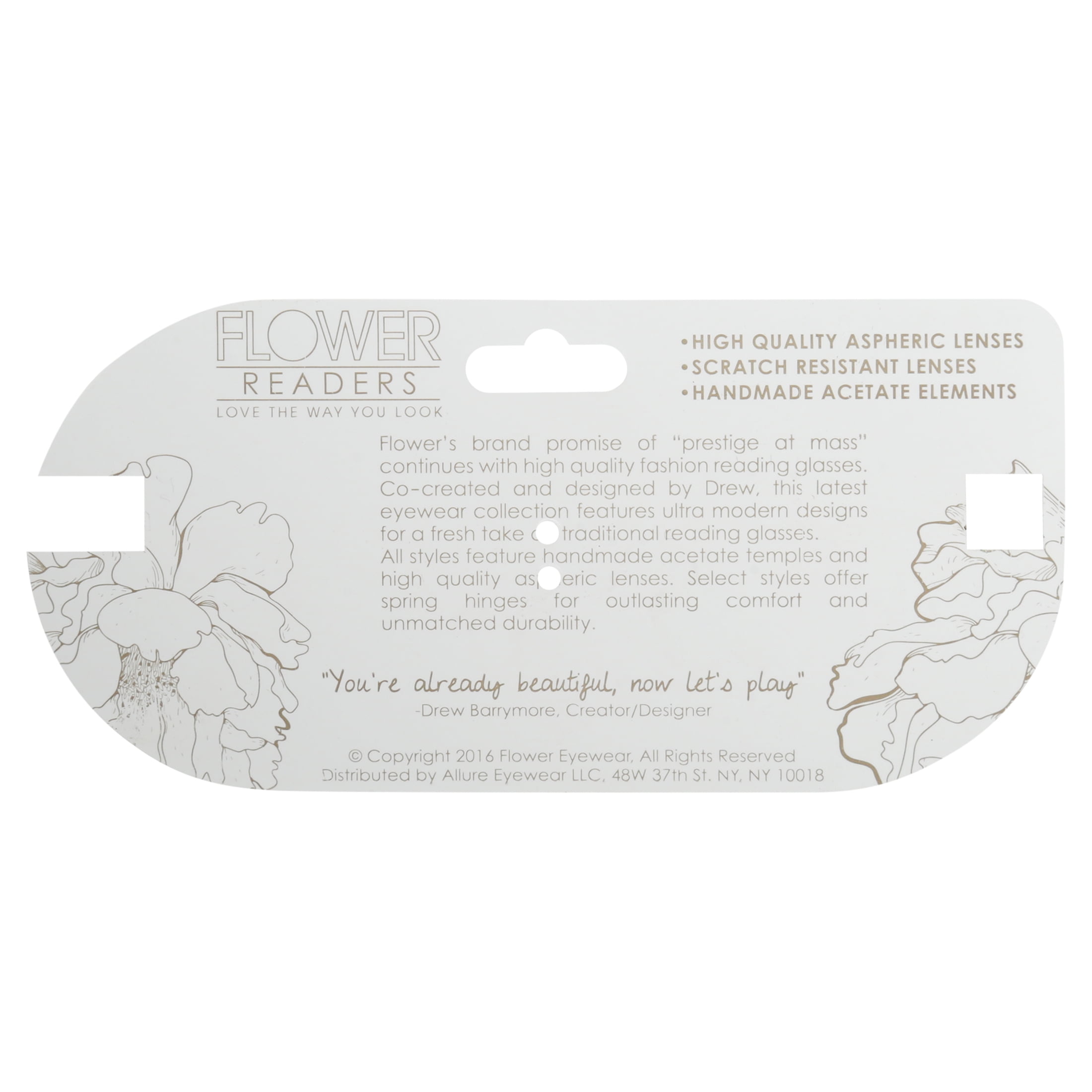 Flower by Drew Barrymore Frankie Clear/Plum 2.50 Reading Glasses