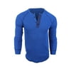 Lucky Brand Men's Blue Waffle Knit Henley Sweatshirt