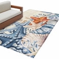 thumbnail image 2 of Eucalyptus Leaves Starfish Washable Area Rugs 4'x6', Shells Plants Summer Ocean Retro Low Pile Throw Living Room Rug Non-Slip Sturdy Edge Binding Carpet for Indoor Entryway Bedside Kitchen, 2 of 9