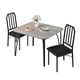thumbnail image 1 of ChaoLink Juego de comedor para 2, mesa y sillas con diseño biselado, juego de comedor de 3 piezas con asientos acolchonados para cocina, apartamento - color marrón rústico, 1 of 7