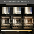 thumbnail image 3 of BEAUTYPEAK 30"x39" Bathroom Mirror with Adjustable LED Wall Mounted Mirror, White, 3 of 7