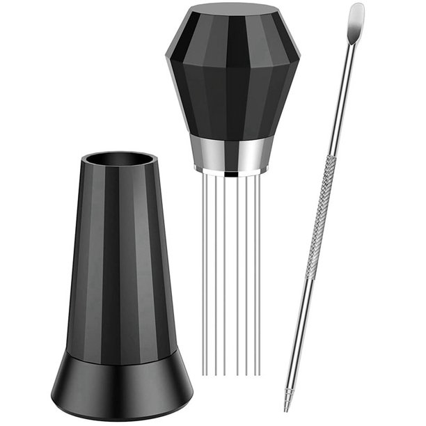WDT Tool Espresso Distribution Tool con Manija de AleacióN de Aluminio y BolíGrafo para Tallar Arte de Café, Espresso Coffee Stirrer