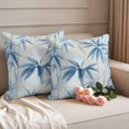 thumbnail image 2 of Blue Botanical Outdoor Waterproof Pillow Covers, Modernism Watercolor Leaves Art Decorative Square Throw Pillowcase Sofa Cushion Sham for Patio/Couch/Chair, 16"x16" 2 Pack, 2 of 8