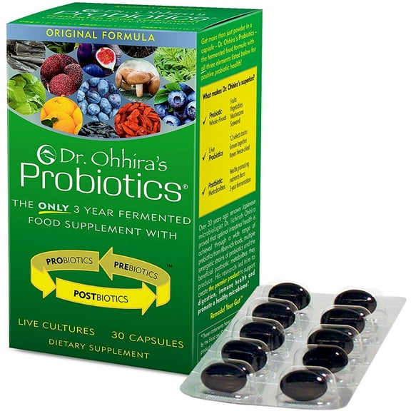 Dr. Ohhira’s Probiotics Original Formula with 3 Year Fermented Prebiotics, Live Active Probiotics and The only Product with Postbiotic Metabolites, 30 Capsules
