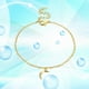 thumbnail image 2 of Pulsera dorada simple con cadena fina y media Longitud pendiente colgante ajustable cadena china con broche de langosta, 2 of 4