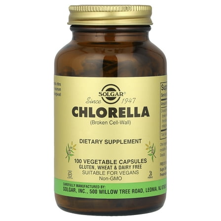 Solgar Chlorella (Broken Cell-Wall), 100 Vegetable Capsules (520 mg per Capsule)