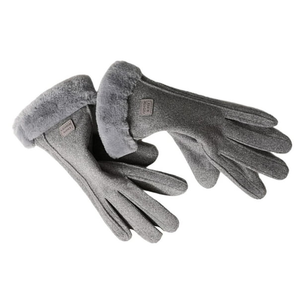 Guantes de terciopelo cálidos, guantes térmicos de invierno, guantes para montar a caballo para deportes de caza. N702 gris