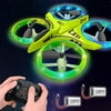 Dwi Dowellin Mini Drone for Kids with LED Lights One Key Take Off Landing Flips RC Remote Control Small Flying Toys Drones for Beginners Boys and Girls Adults Nano Quadcopter, Green