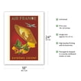 thumbnail image 2 of Far East (Extréme Orient) - France - Vintage Airline Travel Poster by G. Dumas c.1950 - Bamboo Fine Art 290gsm Paper Print (Unframed) 18x24in, 2 of 4