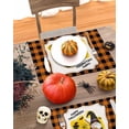 thumbnail image 6 of Halloween Placemats Set of 6 Which Hat Broom Gnome Place Mats Fall Placemat Black Cat Bat Pumpkin Orange Buffalo Plaid Table Mats for Dining Kitchen Table Holiday Dinner Party Home Decor 13x19 Inch, 6 of 8