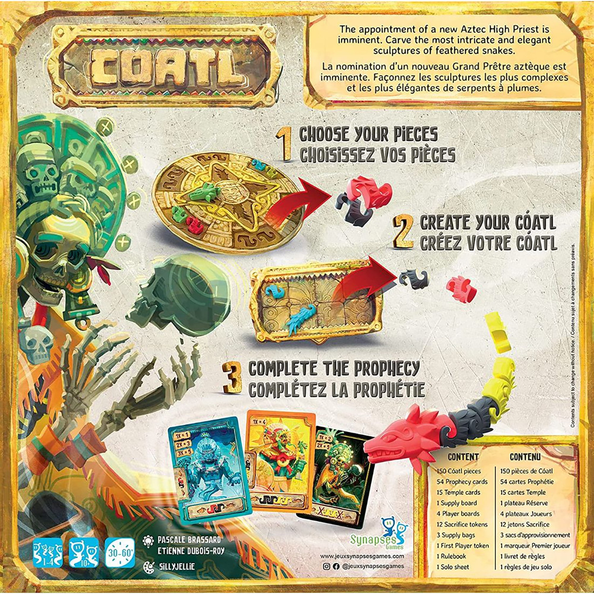 COATL - Aztec Strategy Board Game, Synapses Games, Ages 10+, 1-4 Players, 30-60 Min