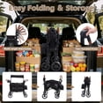 thumbnail image 3 of 4-Seater Wagon Stroller for Kids, Linor All-Terrain Folding Wagon with Adjustable Push Handles, Removable Canopy, Snack Tray, Large Storage Bag & Phone Holder, 3 of 9