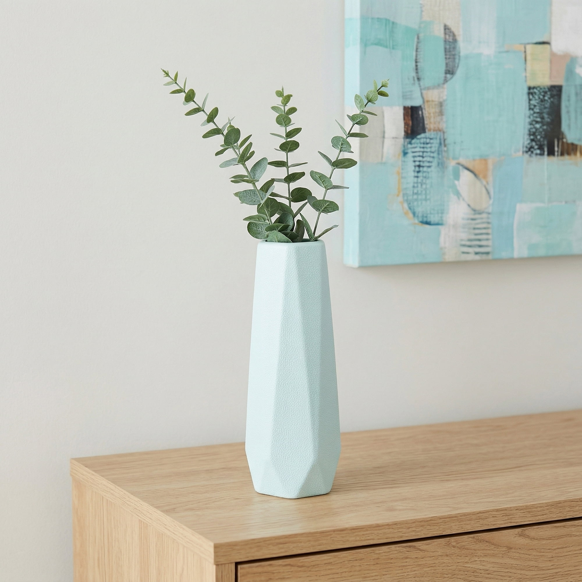 Unique Bargains Slim Bud Vase for Single Stem Blooms Decor Green 2.8"L x 2.8"W x 7.9"H