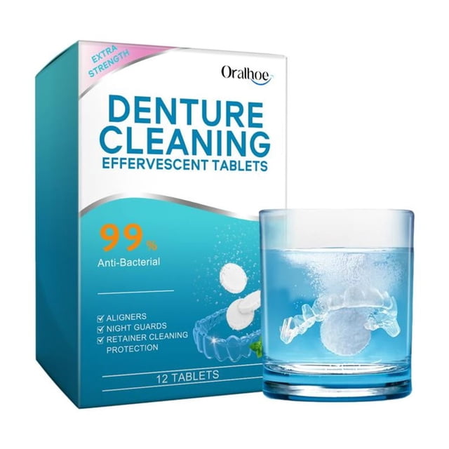 Retainer Cleaner & Denture Cleanser 12 Effervescent Tablets/
