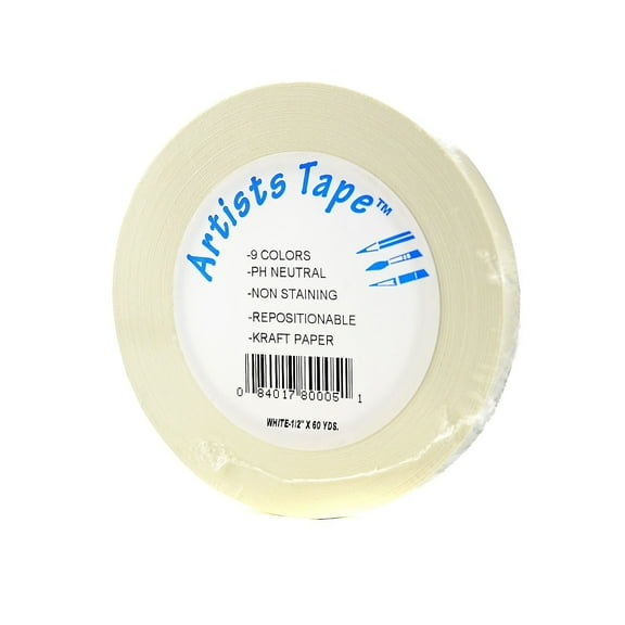 Pro Tapes White Artist'S Tape 1/2 In. X 60 Yd. [Pack Of 3] (3PK-PART 12W)