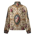 thumbnail image 6 of Jackets for Women Winter Coat Jackets Flannel Stand Collar Jacket(Floral Pattern Tapestry,Size:S-4XL), 6 of 7